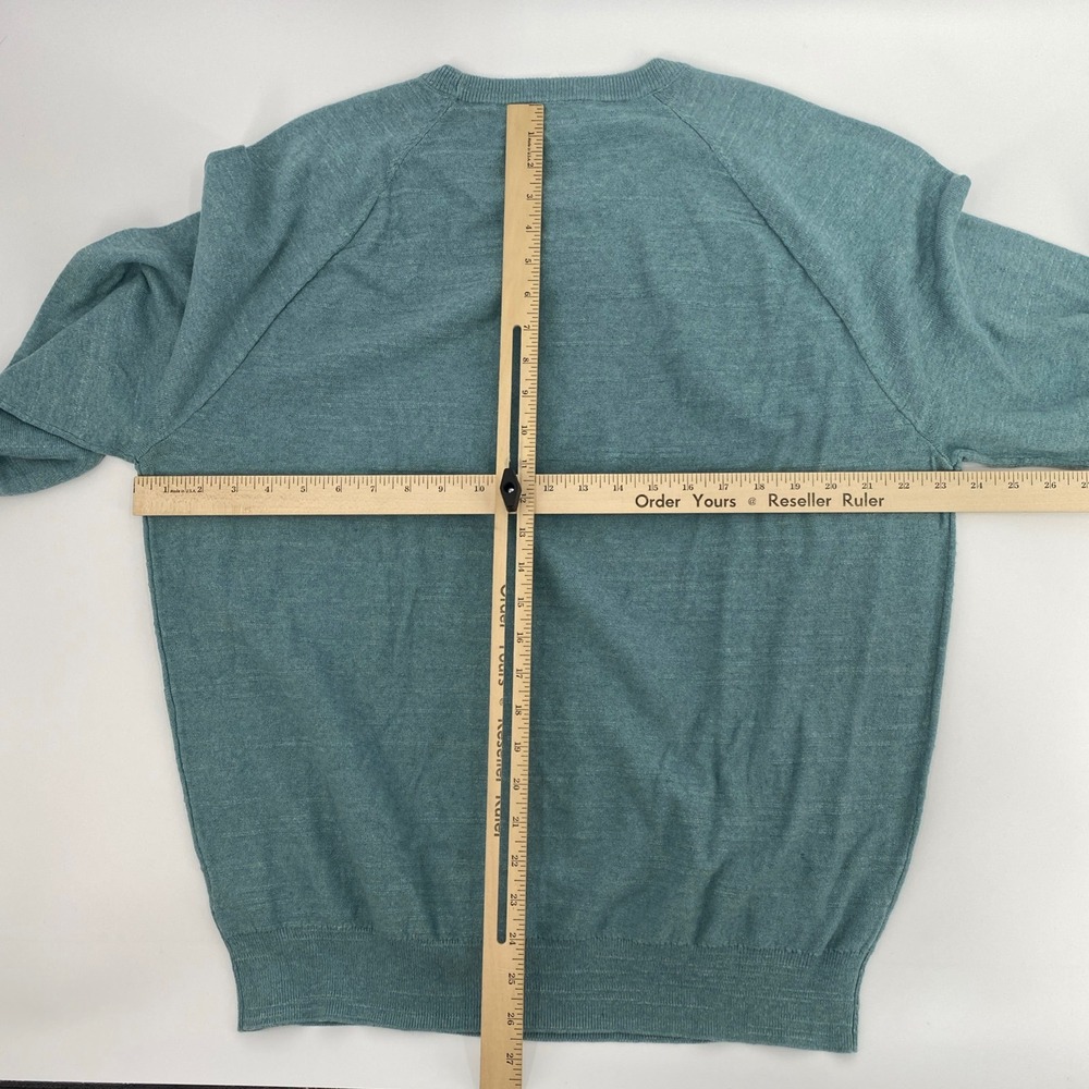NEW J.Crew Cotton Crewneck Sweater Mens XL Teal Re-Imagined Raglan Classic - Picture 8 of 13